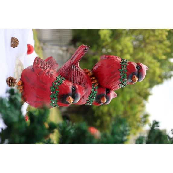 Hi-Line Gift Ltd 85187-E Stacking Cardinals Christmas Decor with LED Lights Battery Operated Indoor Use Only