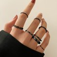 thumbnail image 1 of Unisex Geometric U-Shaped Ring Set: 10-Piece Alloy Electroplated Fashion Rings, Retro and Simple European Style, Perfect for Everyday Wear, 1 of 5