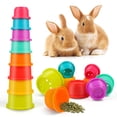 thumbnail image 1 of Stacking Cups for Rabbits, Bunny Toys, 8PCS Stackable Plastic Pet Nesting Snack Cup, Chinchilla, Guinea Pig and Parrot Enrichment Toys for Hiding Food and Playing, 1 of 9