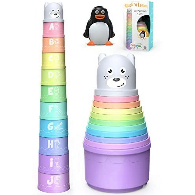Stacking Cups Toy for Toddler Modern Design with Numbers Letters