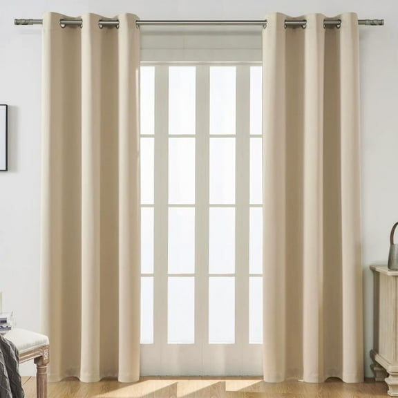 Stacking Elegant Curtain Panel Pair | 39x78 Inch Blackout Curtains with Round Grommets | Noise Reducing Thermal Insulated Window Treatments for Bedroom