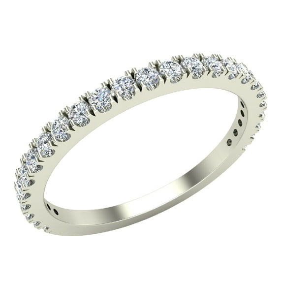 Stacking French Pave Set Diamond Wedding Band 0.38 CTW 14K White Gold