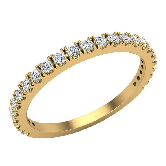 Stacking French Pave Set Diamond Wedding Band 0.38 CTW 18k Gold (G,VS)