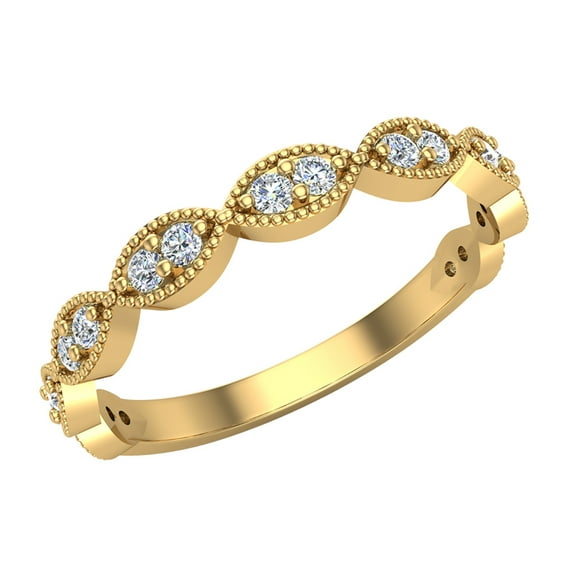 Stacking Infinity Style Round Cut Milgrain Diamond Wedding or Anniversary Band 0.27 CTW 14K Gold