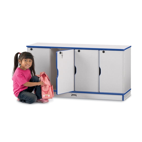 Stacking Lockable Lockers -  Single Stack - Blue