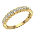 thumbnail image 1 of Stacking Milgrain Round Cut Diamond Wedding or Anniversary Band 0.53 CTW 18K Gold (G,VS), 1 of 6