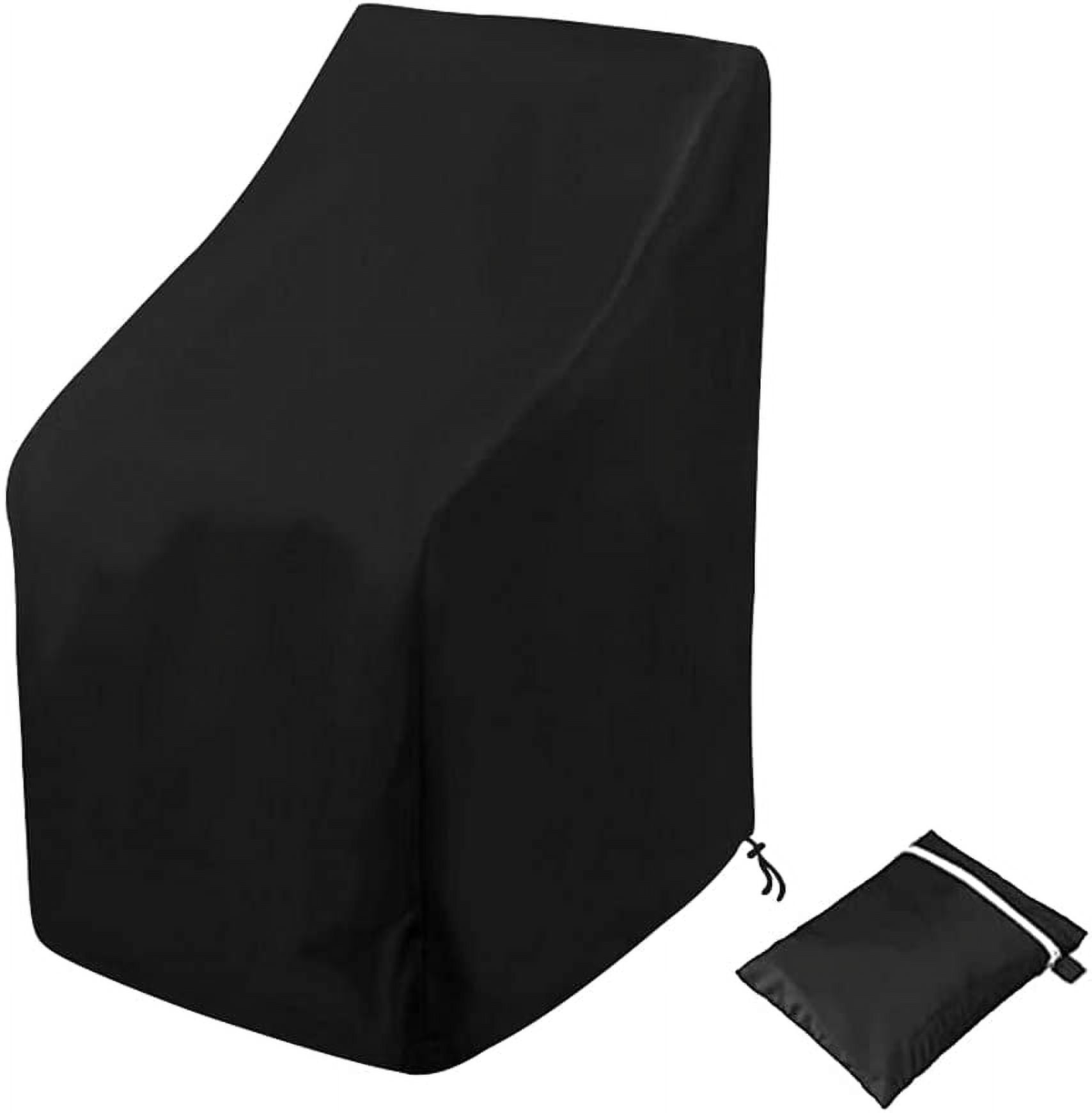 Stacking Outdoor Chair Cover Waterproof, Outdoor Patio Furniture Covers Stacked Chairs 210D, Lounge Chair Covers Outdoor Stack Chairs for All Weather Protection, Black, 25"L x 25"W x 47”H