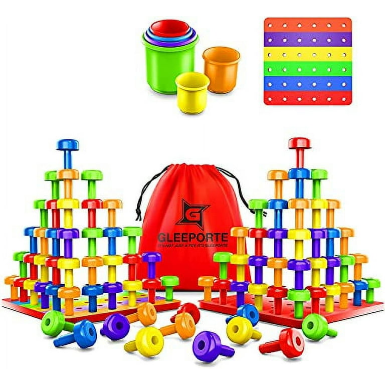 Kids Korner peg board stacking toddler toys - lacing fine motor skills  montessori toys for 3 4