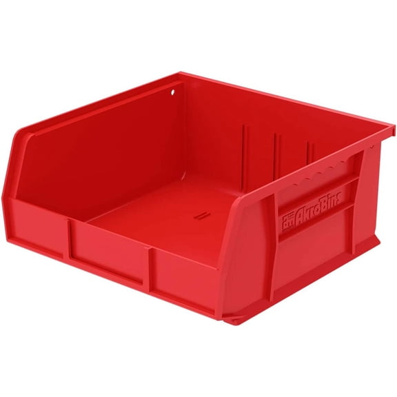 Akro-Mils 6 Pack AkroBins Plastic Storage Bins, Space-Saving Organizers, Red
