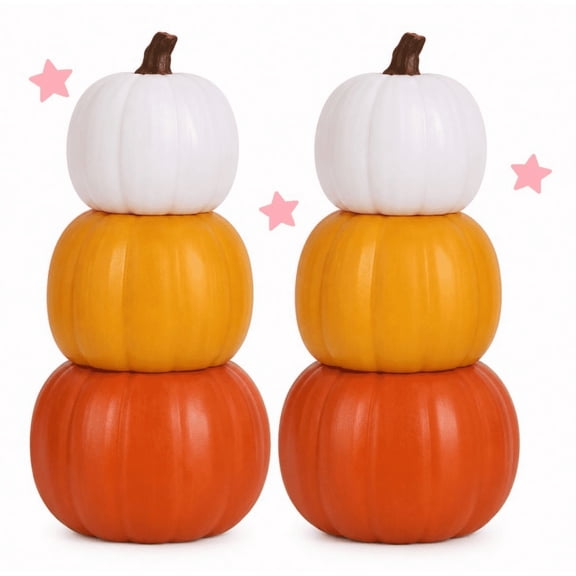 Stacking Pumpkins, Set of 2, Decorative Pumpkin Halloween and Fall Dcor for Home, Tabletop and Parties
