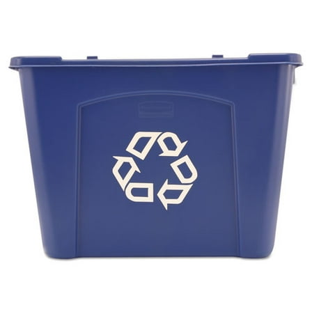 Stacking Recycle Bin, 14 gal, Polyethylene, Blue | Bundle of 2