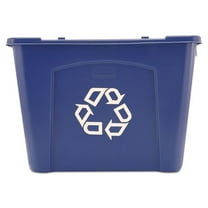 Stacking Recycle Bin, 14 gal, Polyethylene, Blue | Bundle of 2