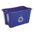 thumbnail image 1 of Stacking Recycle Bin Rectangular, Polyethylene, 18 gal, Blue, 1 of 1