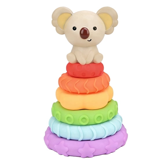 Stacking Rings Toy, 7 pcs, Vinyl Stacking Toys, Stacking Rings, Baby Stacking Toys, Stacking Ring Baby Toy Koala for Kids 6M+, Model Number YL8203A