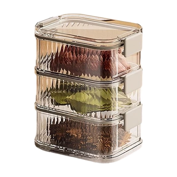 Stacking Spices Container Leakproof Kitchen Storage Box For Dry Ingredients Space Efficient Seasoning Organization Tool