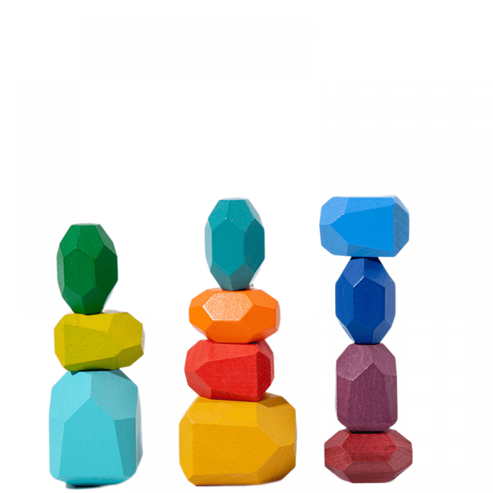 Stacking Toy, New Design Wooden Sorting Stacking Rocks Balancing Stones