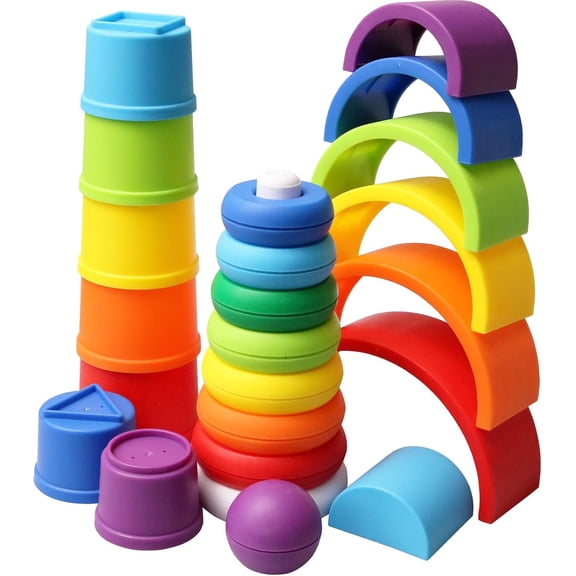 Stacking Toys for Toddlers Baby Stacking Cups Rings & Rainbow Stacker