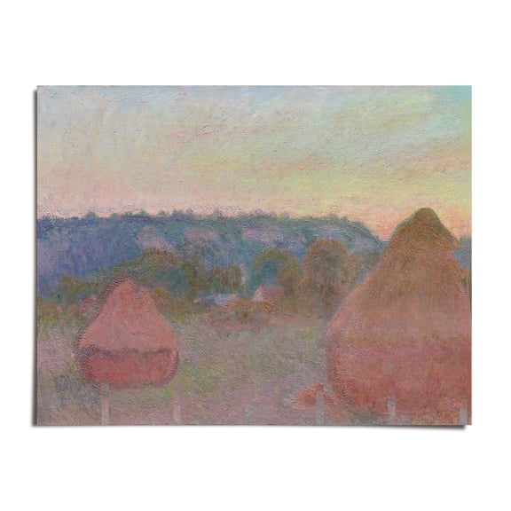 Stacks of Wheat End of Day, Autumn - Claude Monet - 9x12 - Wall Art Print - UNFRAMED
