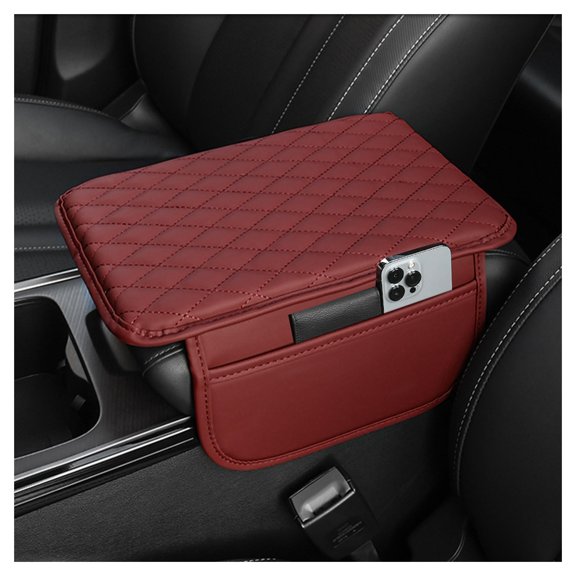 Stacool Upgraded Car Center Console Cover,Microfiber Leather Car Armrest Cover Cushion with 2 Storage Bags,Universal Car Armrest Storage Box