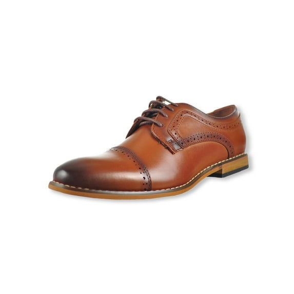 Stacy Adams Boys' Dickinson Oxford Dress Shoes (Sizes 13 - 7) - cognac, 4.5 youth