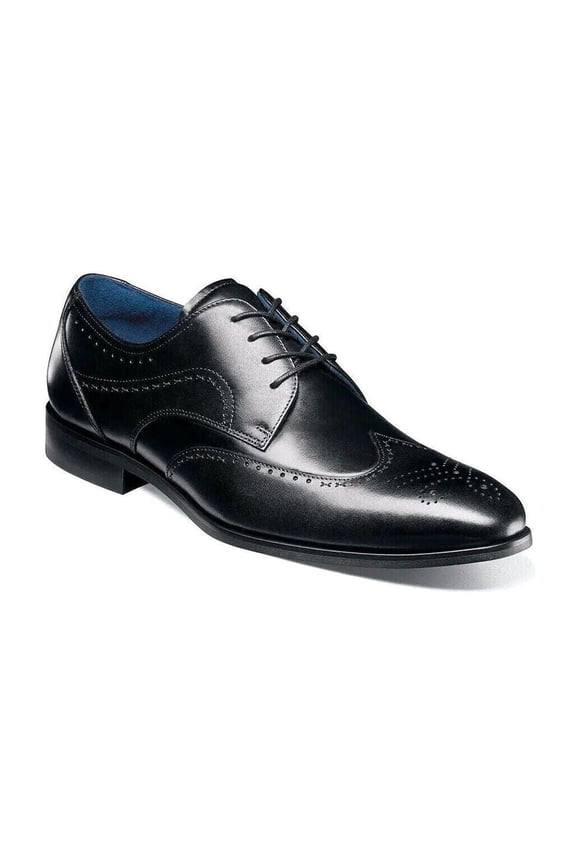 Brayden Wingtip Oxford Shoes Smooth Leather Black 25635-001