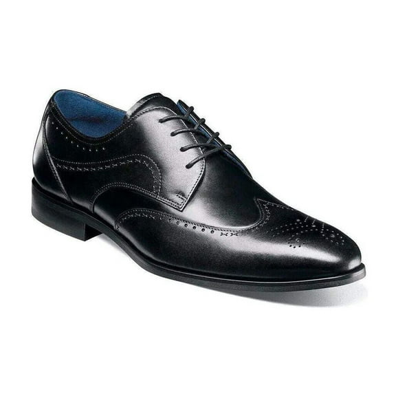 Stacy Adams Brayden Wingtip Oxford Shoes Smooth Leather Black 25635-001