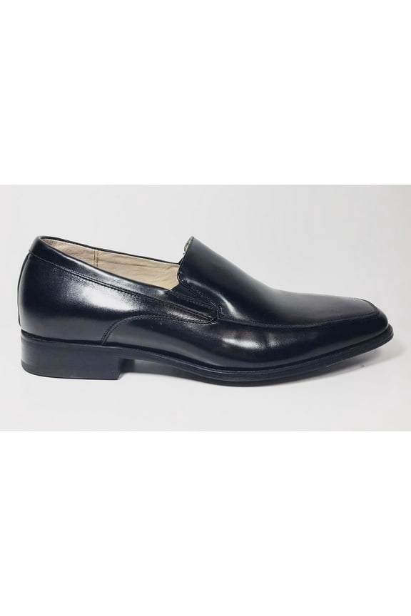 Bryson Mens Black Leather Slip-On Loafer 24671, Black - Size 9.5M US