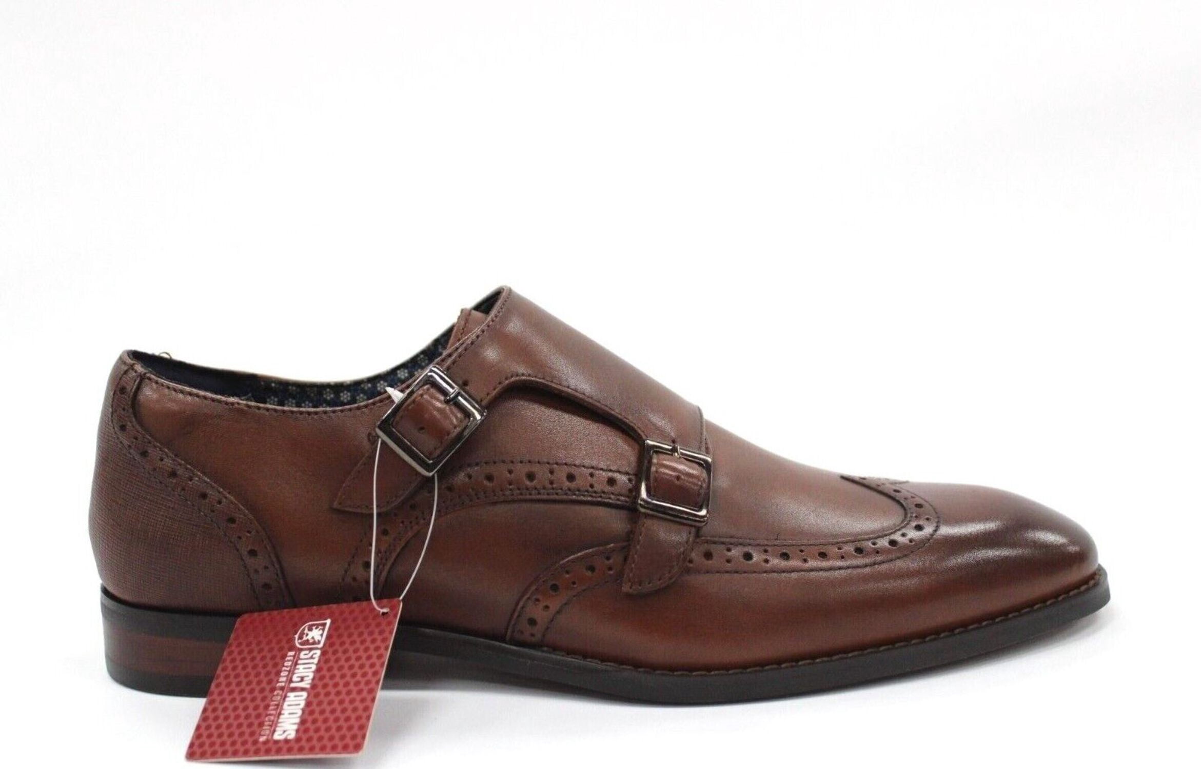 Stacey Adams Men\'s Karson Wingtip Do Monk Strap Loafers Cognac 7.5 Amazon.com | Stacy Adams Men main image 2