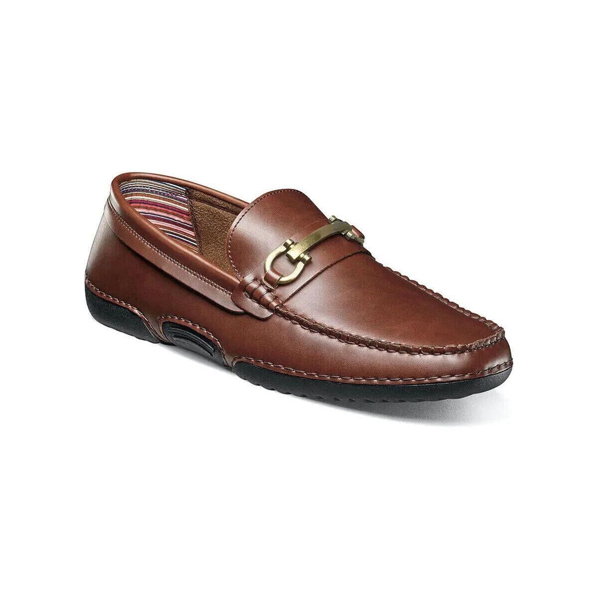 Stacy Adams Rellaire Nero pelle Liscia Moc Toe Bit Mocassini (USA