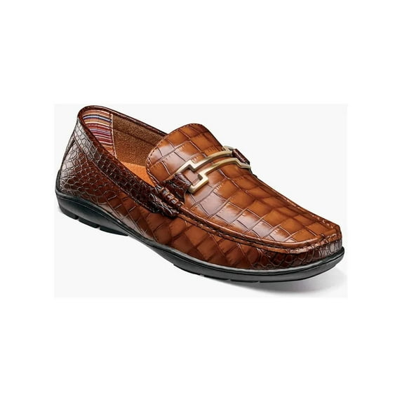 Stacy Adams Embrey Moc Toe Bit Slip-On Dress Shoes Cognac 25703-221