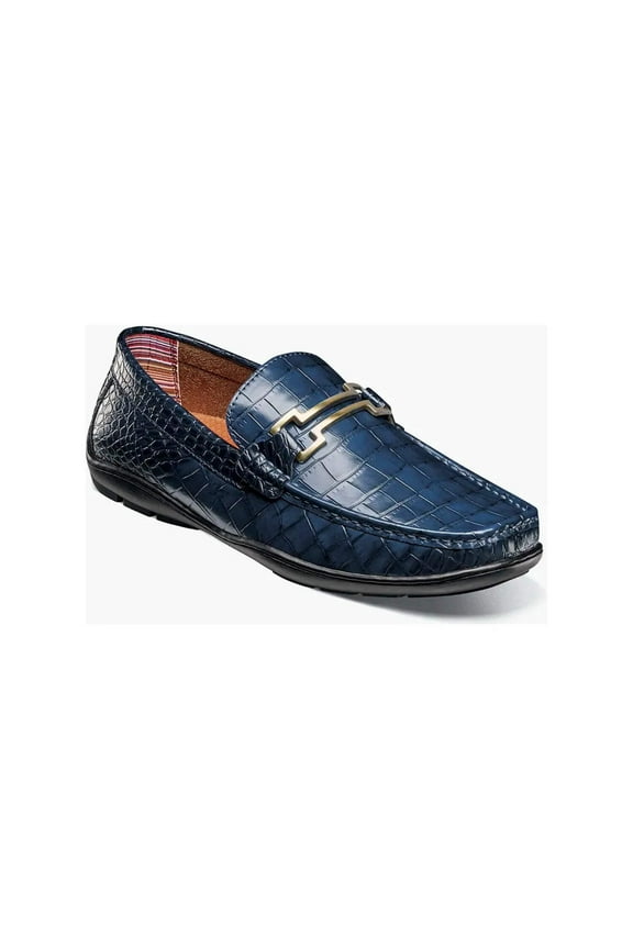 Embrey Moc Toe Bit Slip-On Dress Shoes Navy 25703-410