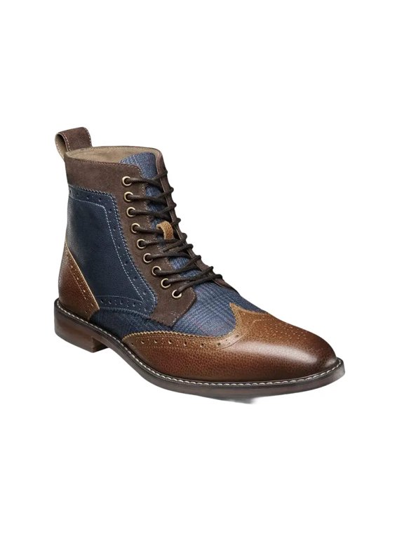 Finnegan Wingtip Lace-Up Boot Cognac with Navy 25427-470