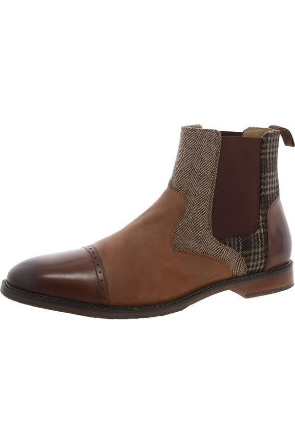 Mens Finney Leather Brogue Chelsea Boots