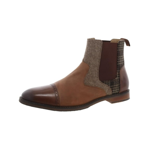 Stacy Adams Mens Finney Leather Brogue Chelsea Boots