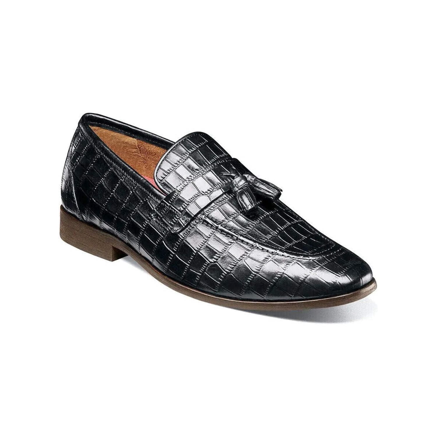 Stacy Adams White and Black Tassel Loafers Black Stacy Adams Mens Phoenix Plain Toe Tassel Loafer  main image 3