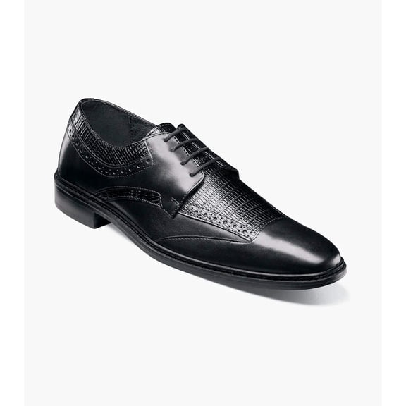 Stacy Adams Gambetta Modified Cap Toe Oxford Leather shoes Black 25780-001