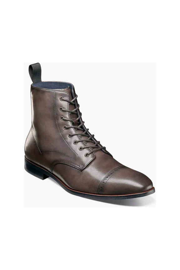 Henry Cap Toe Lace Up Boot Leather Gray 25718-020