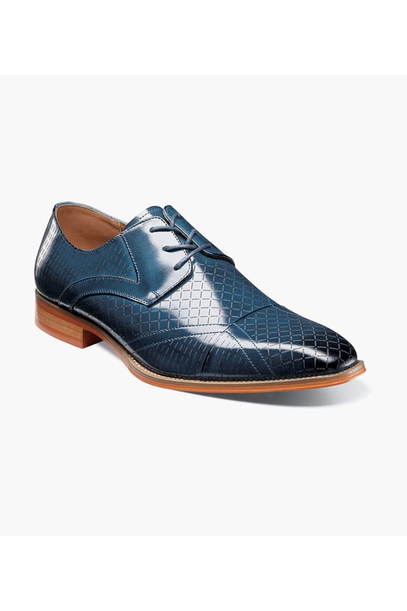 Hobson Cap Toe Oxford Dress Shoes Navy Blue Leather 25764-400