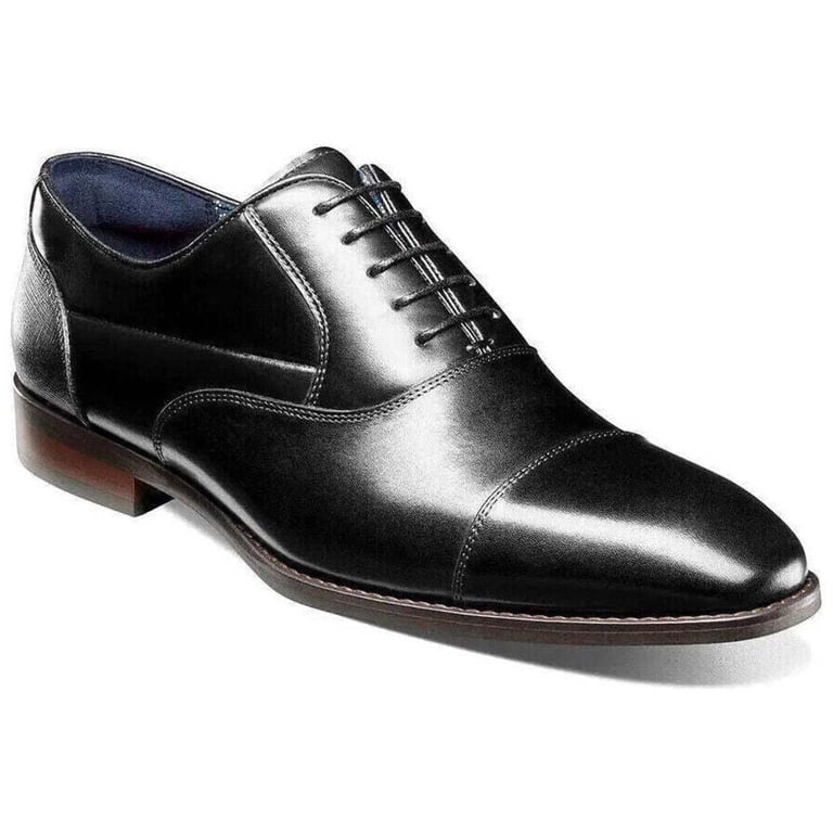 Stacy Adams Mens Black Leather Cap Toe Oxford Dress Shoes Formal Business Size 7 Abbott Cap Toe Oxford Men main image 2