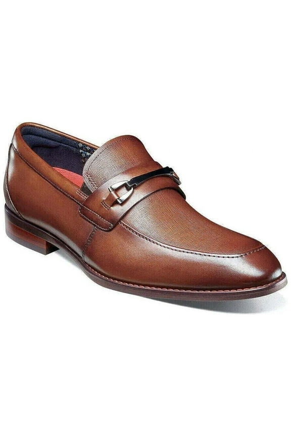 Kaylor Moc Toe Bit Slip On Leather Dress Shoes Cognac 25572-221