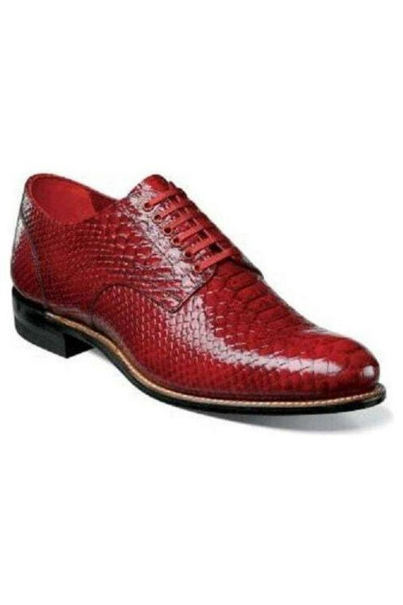 Stacy Adams Madison Anaconda Print Leather Shoes Red 00055-600