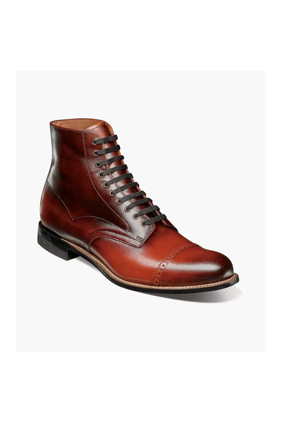 Madison Cap Toe Lace Up Boot Tone On Tone Cognac 00110-221