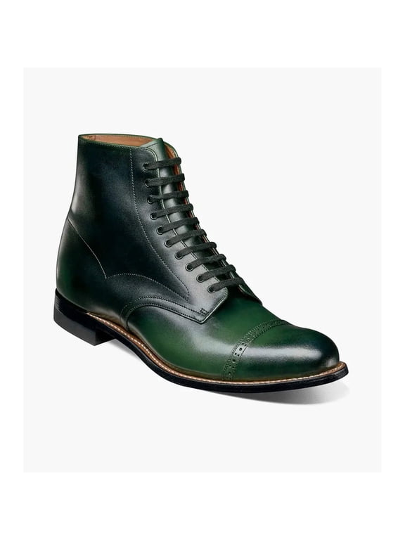 Madison Cap Toe Lace Up Boot Tone On Tone Green 00110-300