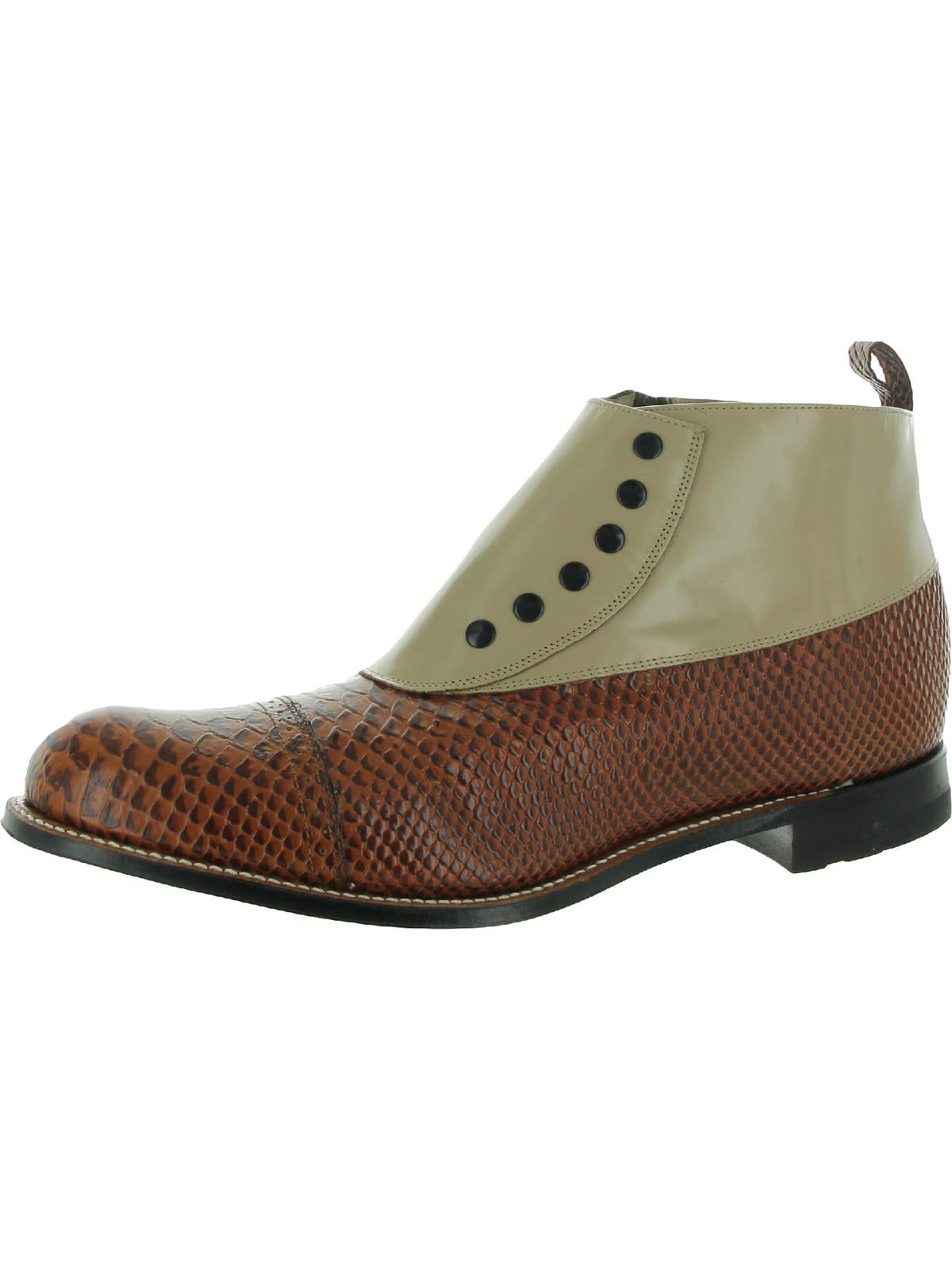 Stacy Adams Men\'s Madison Spectator Spat Cap Toe Demi Boot Sz 13 Stacy Adams Madison Spectator Cap Toe Zipper Demi Boot  main image 3