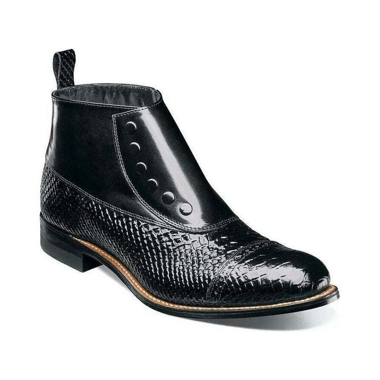 Stacy Adams Madison Spectator Spat Cap Toe Demi Boot Two Tone Black 00109 001 Walmart