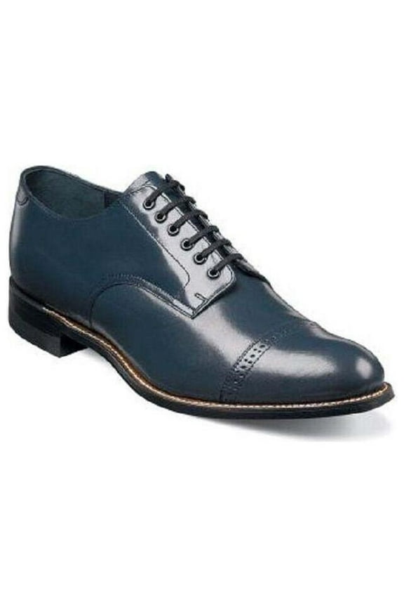Men Shoes Biscuit Soft Leather Cap toe Madison 00012-22 Navy Blue
