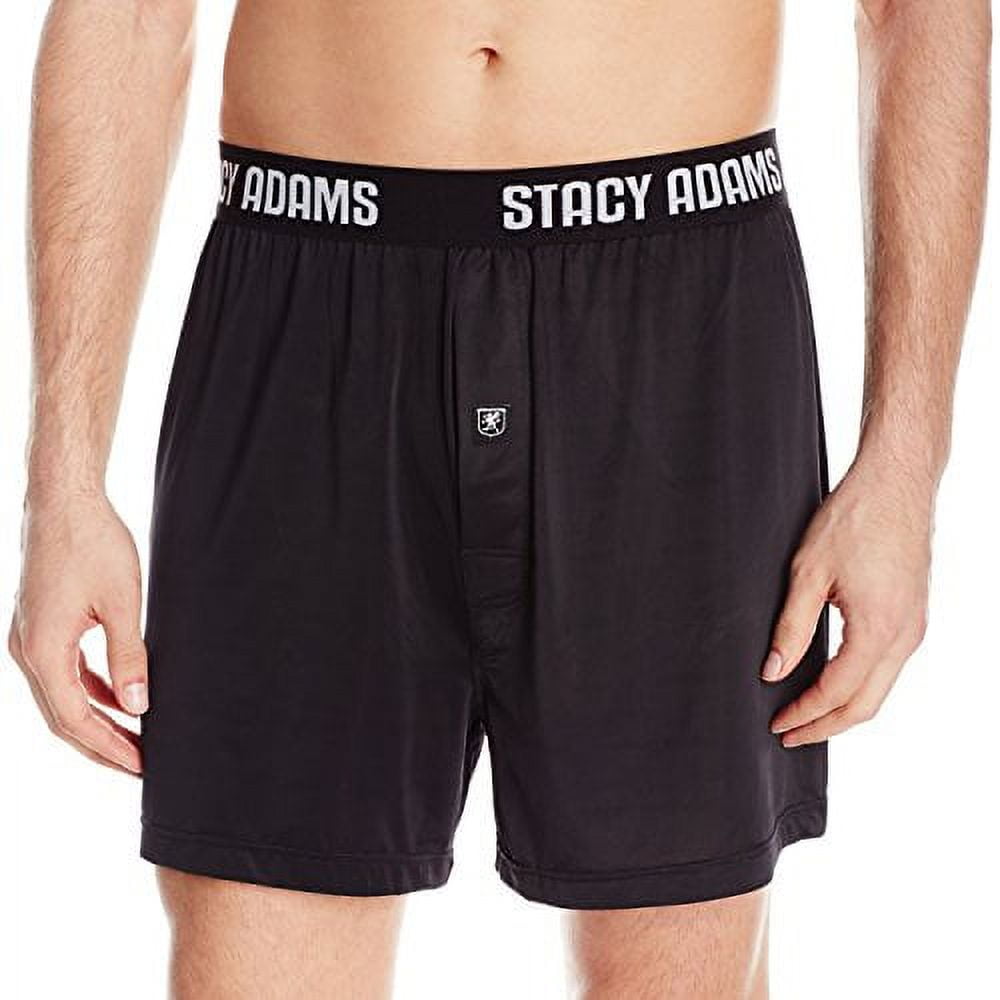 Stacy Adams Men's Boxer Short, Black, Large