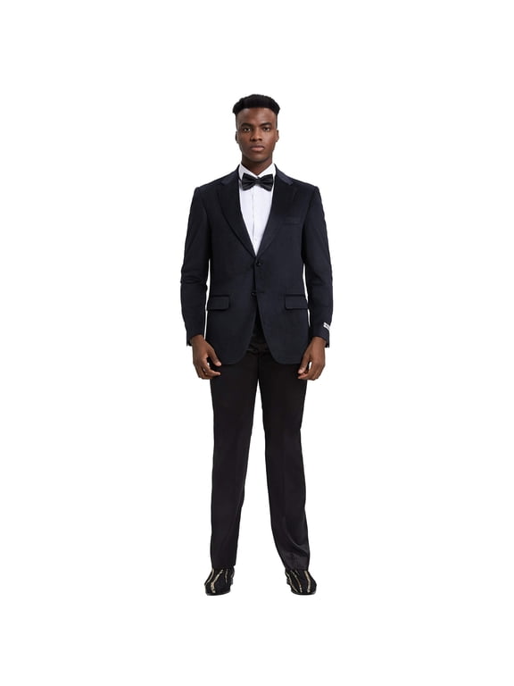 Stacy Adams Men's Hybrid-fit Velvet Jacket W/ Notch Lapel
