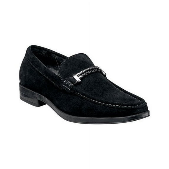 Stacy Adams Men's Nesbit Moc-Toe Slip-On Loafer color: Black Suede, size: 9