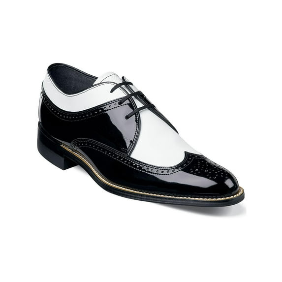 Stacy Adams Mens Dayton Patent Leather Wing-Tip Oxfords